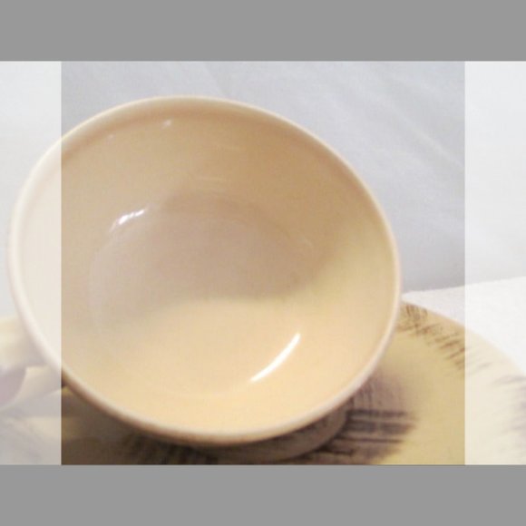 Vintage Barkwood Vernonware Coffee Cup & Saucer 1950’s California USA Pottery - Picture 6 of 9